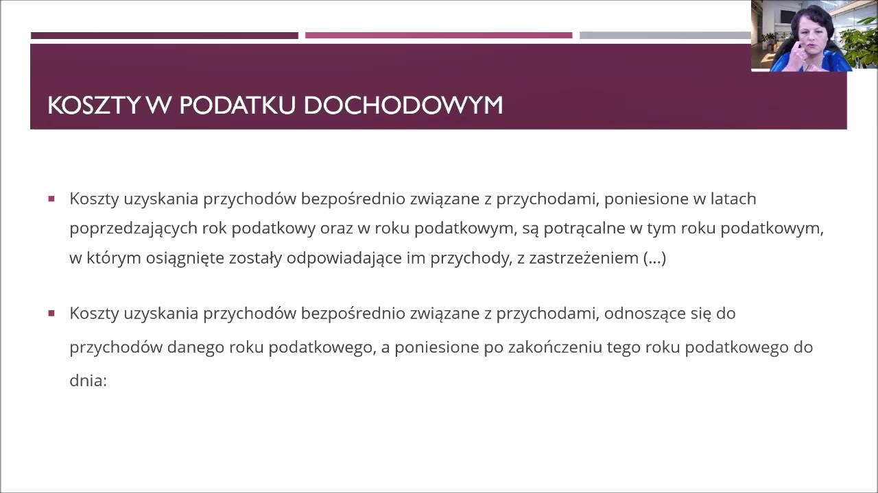 Fragment webinaru z 25 maja - Koszty na przełomie roku - podatkowo i rachunkowo