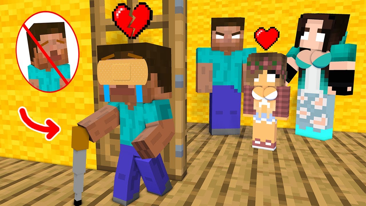 Unloved Herobrine cant See and Loved Sister - Sad Story - Minecraft Animation