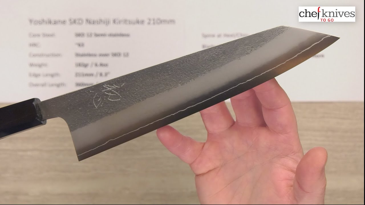 Yoshikane SKD Nashiji Kiritsuke 210mm Quick Look