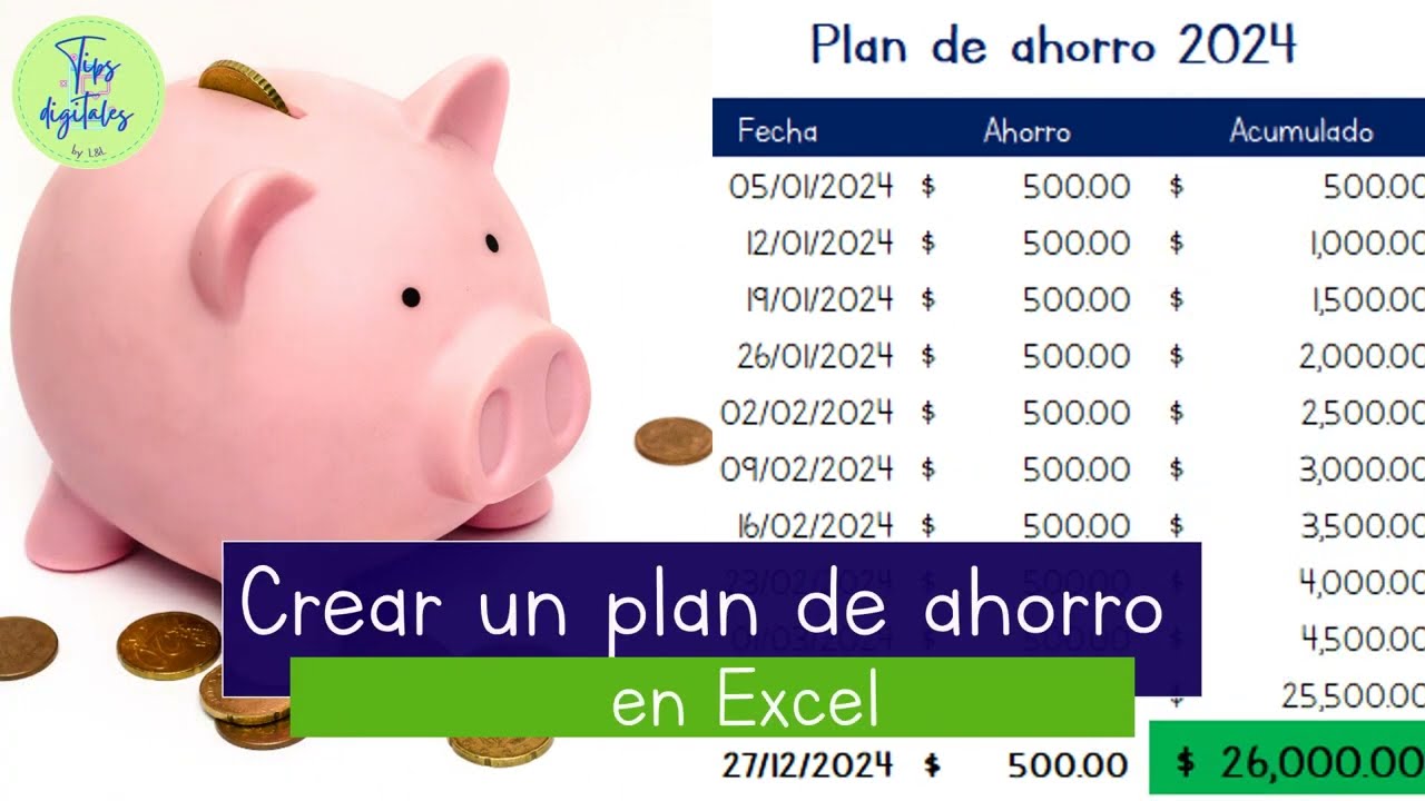 Crear un plan de ahorro en Excel