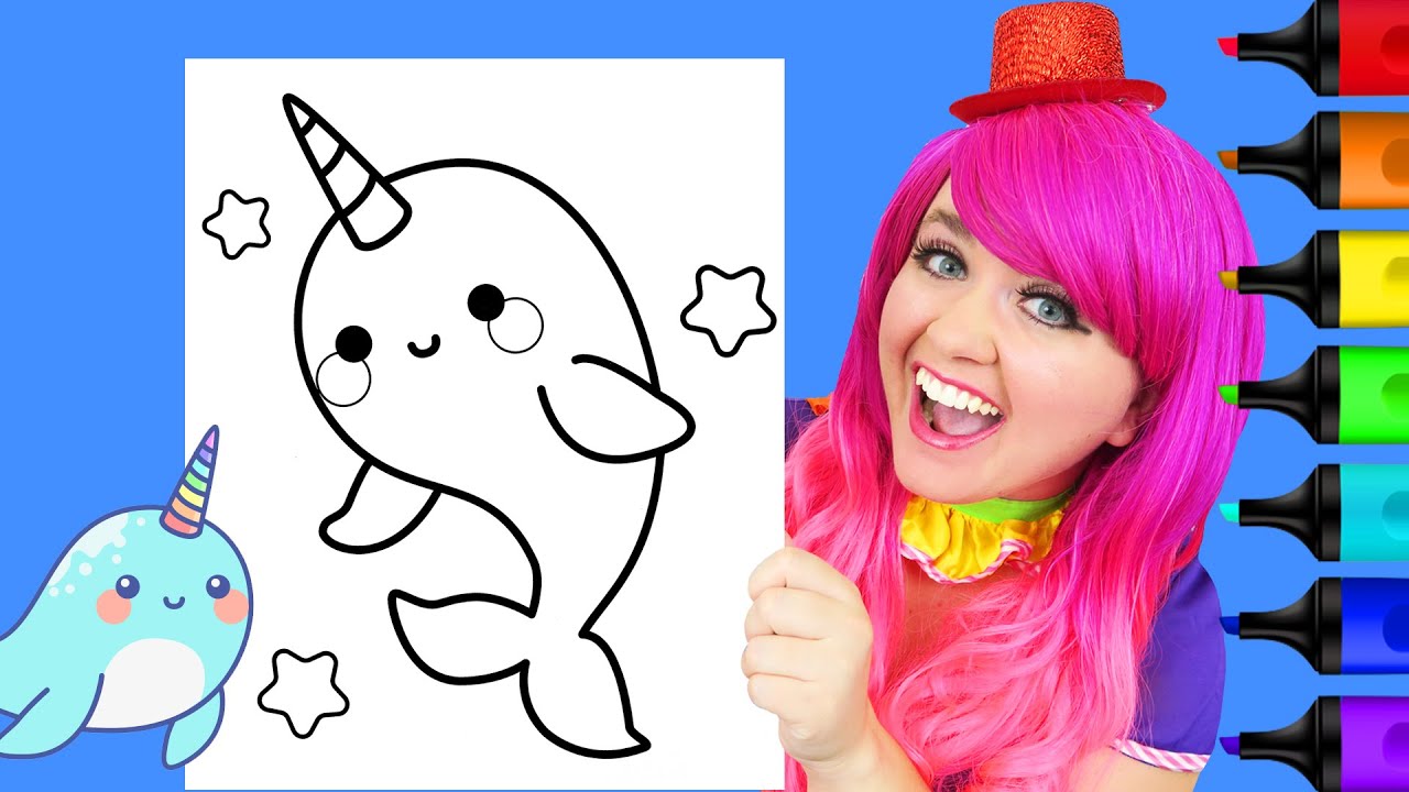 Coloring a Baby Narwhal | Markers