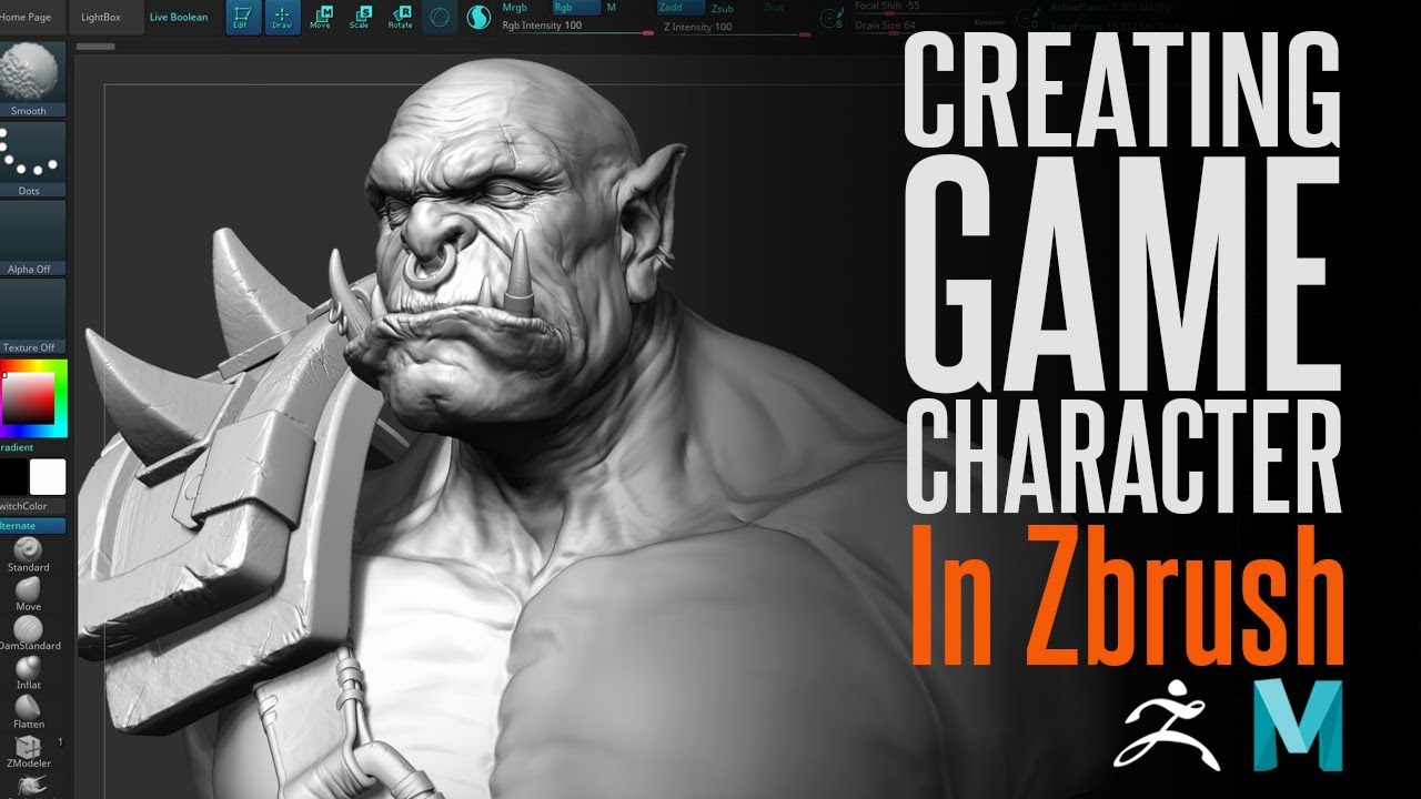 Creating an Orc in Zbrush | Timelapse with comments