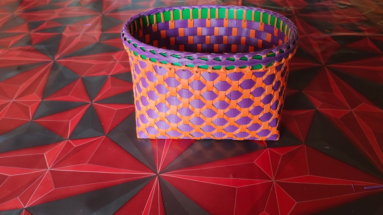 Kraf Tradisional Cara Anyaman Bakul || Anyaman Tali Plastik D.I.Y. (Full Step) #amirbai #ORAWANNANA