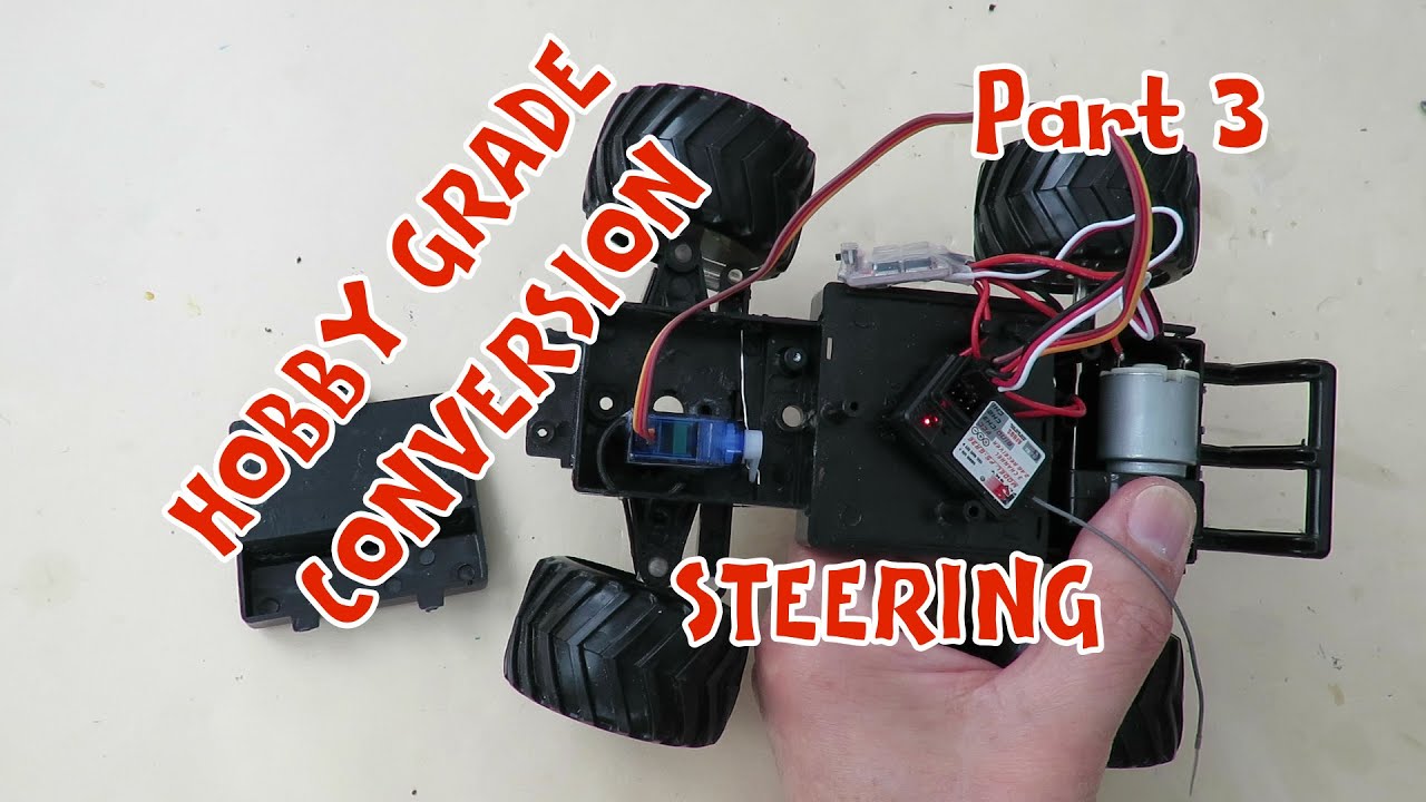 Hobby Grade RC conversion of simple wire controlled toy car Part 3 Servo and Steering