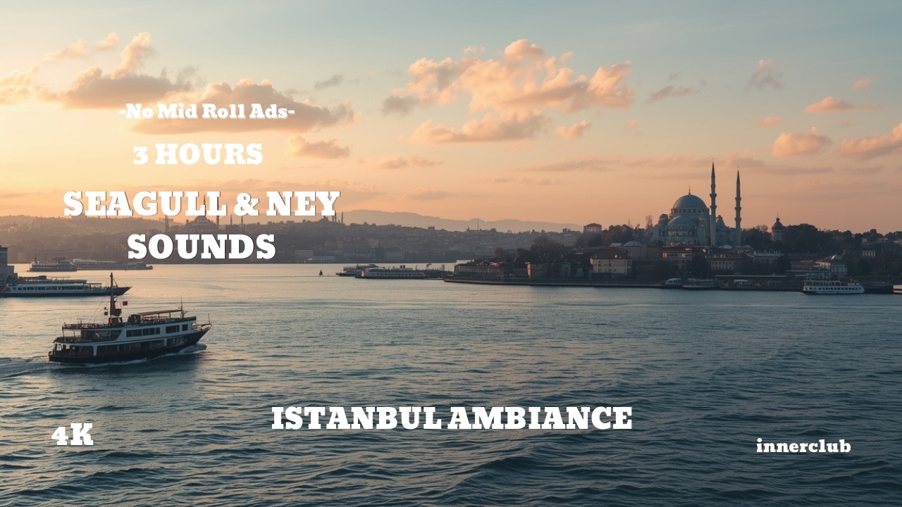 Istanbul Sunset Ambience | Relaxing Ney Music & Seagulls (4K)