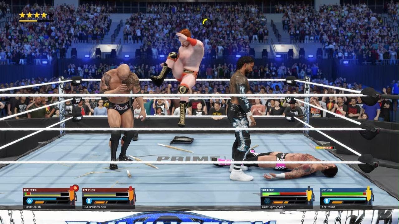 WWE 2K25 Sheamus and Jey Uso vs The Rock and CM Punk in a Tornado Tag Match Online