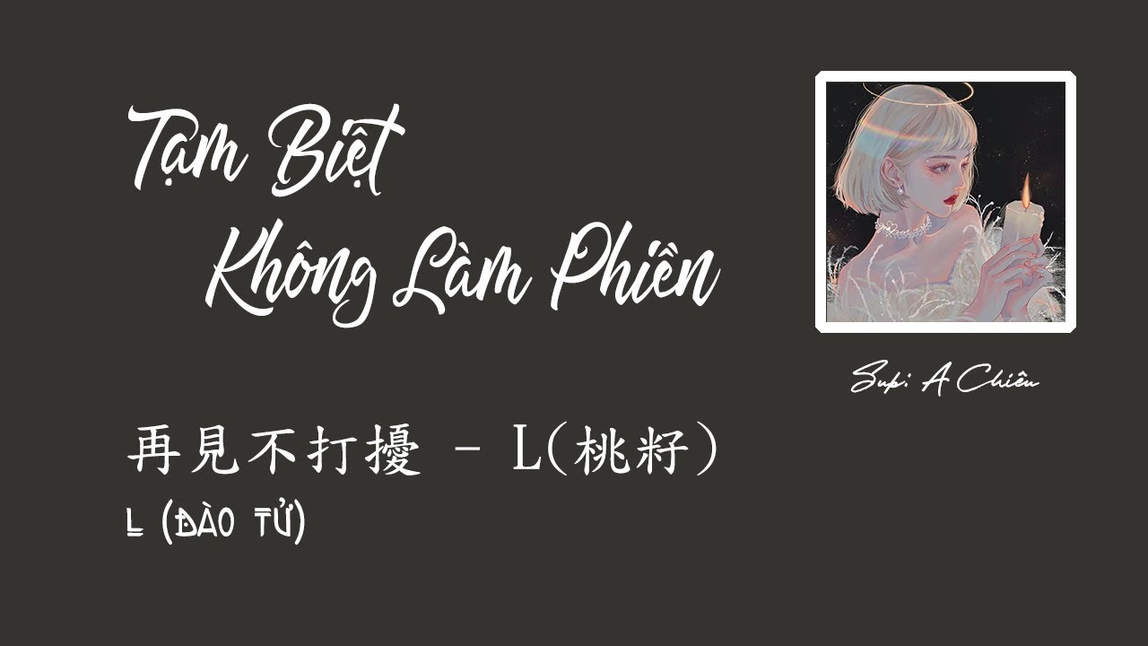 【Vietsub + Pinyin】Tạm Biệt, Không Làm Phiền - L (Đào Tử)【再見不打擾 - L(桃籽)】♫ 動態歌詞 Nhạc Trung Douyin