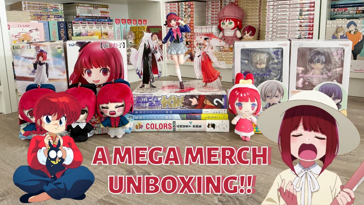 a MEGA merch unboxing!! (anime figures, manga magazines, illustration books & more!)