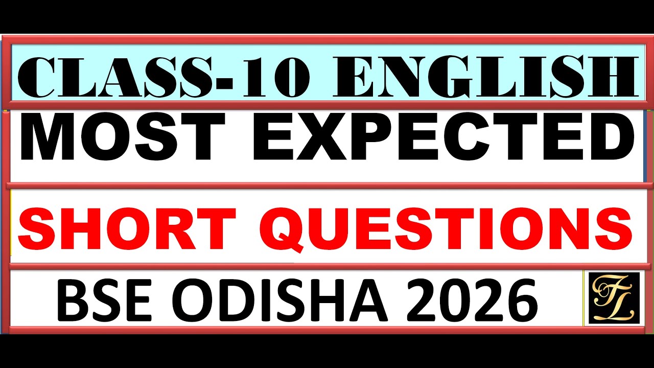 Class 10 Odisha Board English | Most Expected Short Questions | Board Exam 2026