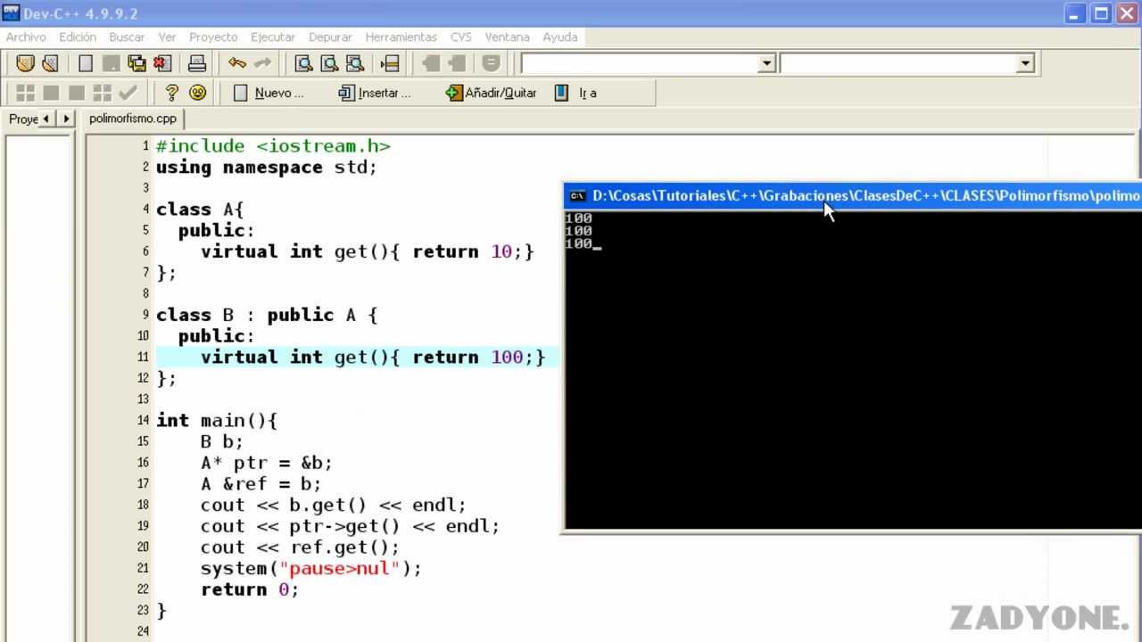 Curso de C++ // Cap. 24 // [POO] Polimorfismo: funciones virtuales [+ otro operador]. [HD]