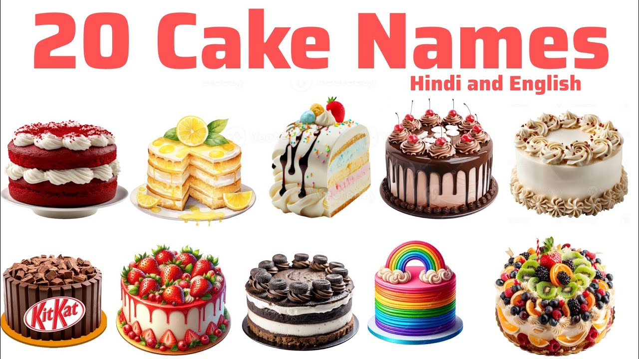 Cake Names For kids- केक के नाम Hindi and English|Cake video|Kids knowledge|Pre-Kids Learning