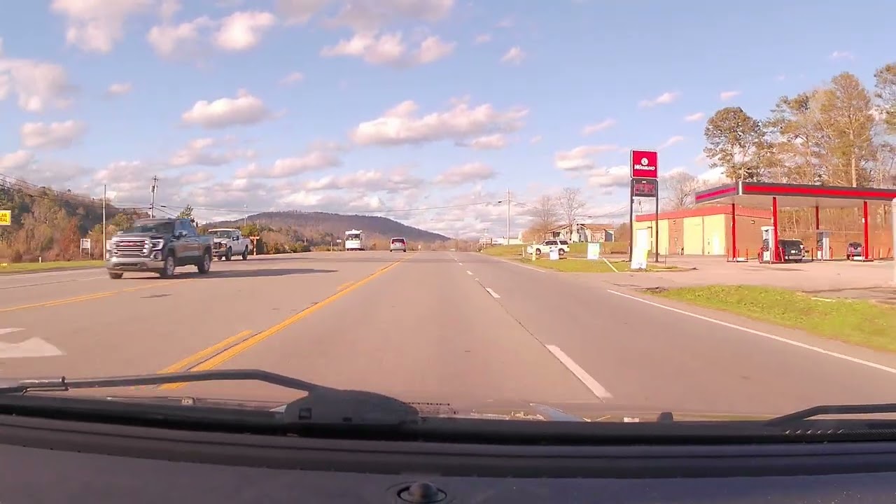Beautiful Scenic Drive From Guntersville to Huntsville Alabama Stock Footage Copyright Free to Use