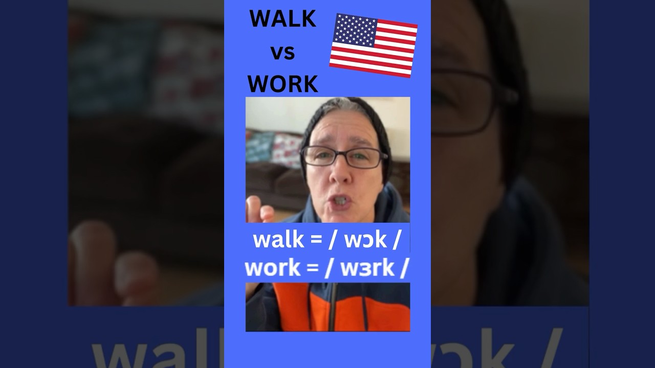 WALK 🚶🏻&zwj;♂️vs WORK 👩🏻&zwj;💻 #pronunciation