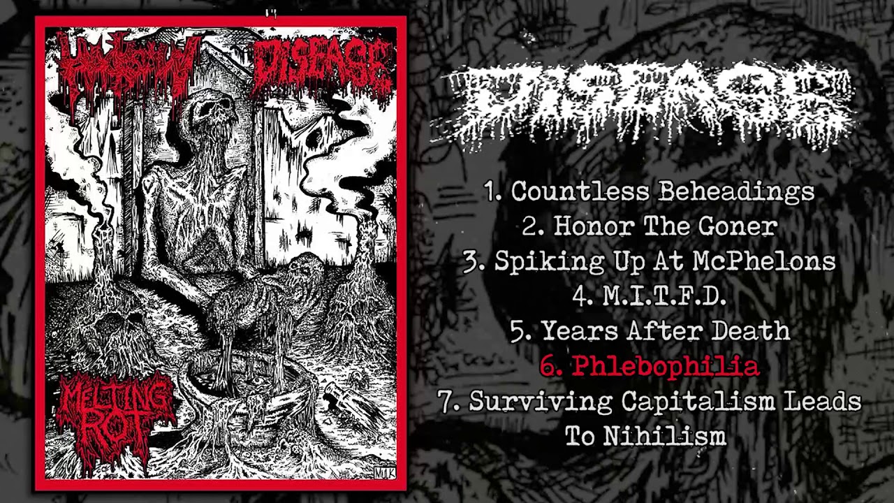 Disease - 3-way split CS w/ Hacksaw & Melting Rot (2019 - Grindcore)