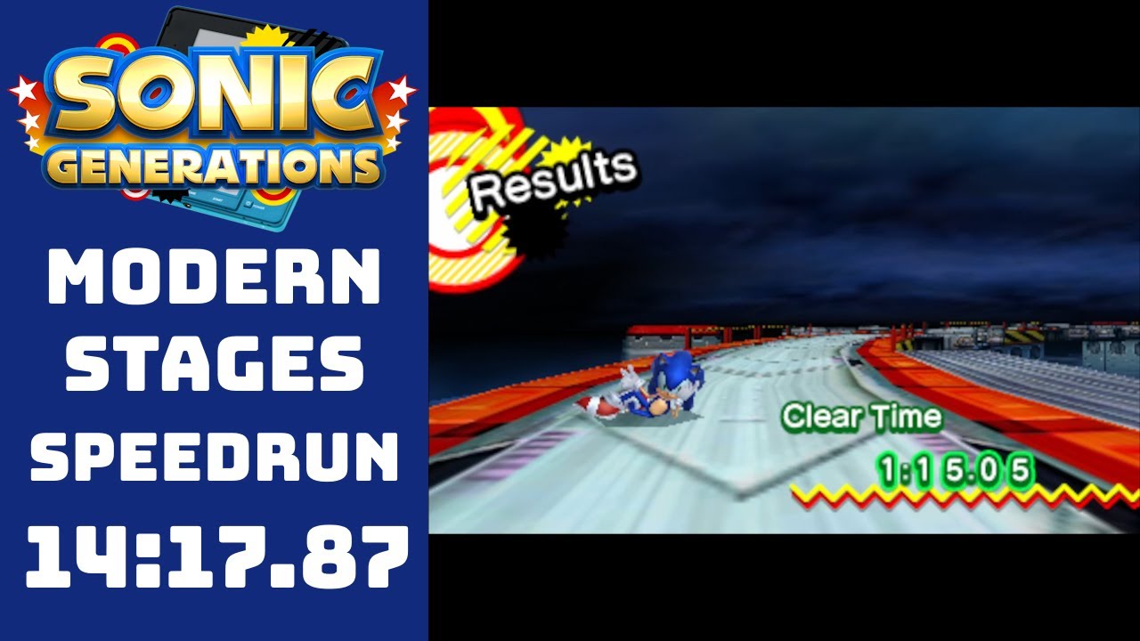 Sonic Generations 3ds Speedrun (Modern Stages) - 14:17.87