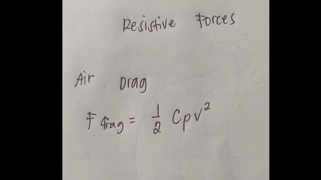 Differential Analysis of a massive rope, Resistive force low speed cases, intro to resistive forces.