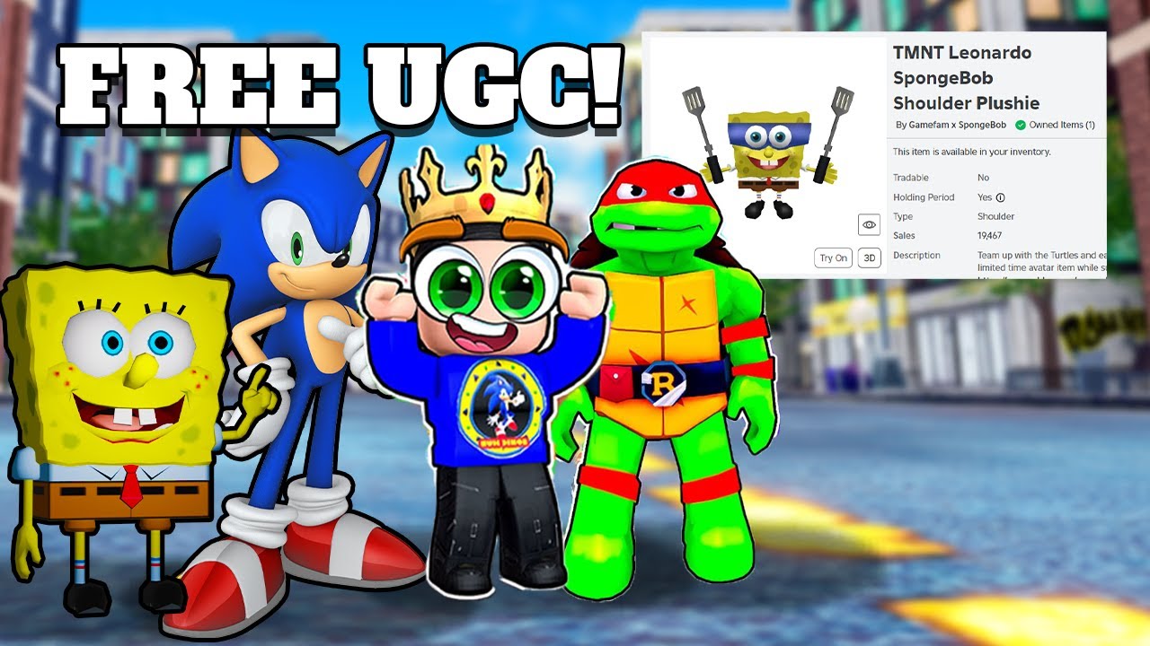 Unlock FREE UGC In Sonic, SpongeBob, Weapon Fighting Simulator & TMNT Battle Tycoon! (Roblox)