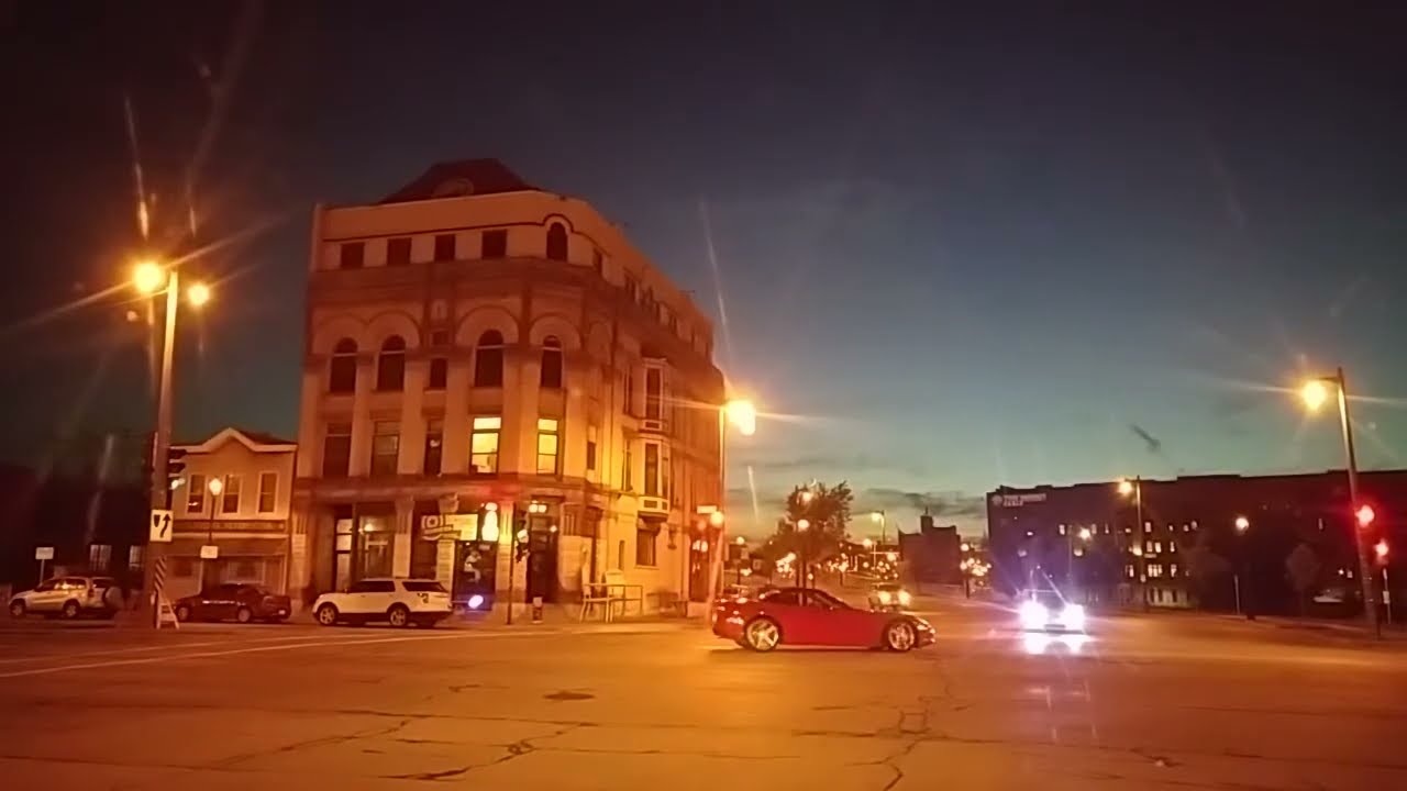 Driving by Downtown Milwaukee,Wisconsin