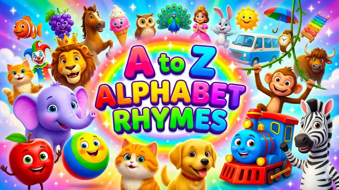 A to Z Alphabet Rhymes 🎵 | ABC Song in Hindi & English | Kids Learning Rhymes 🧒📚