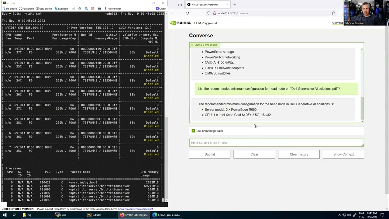 Nvidia LLM Playground Demo
