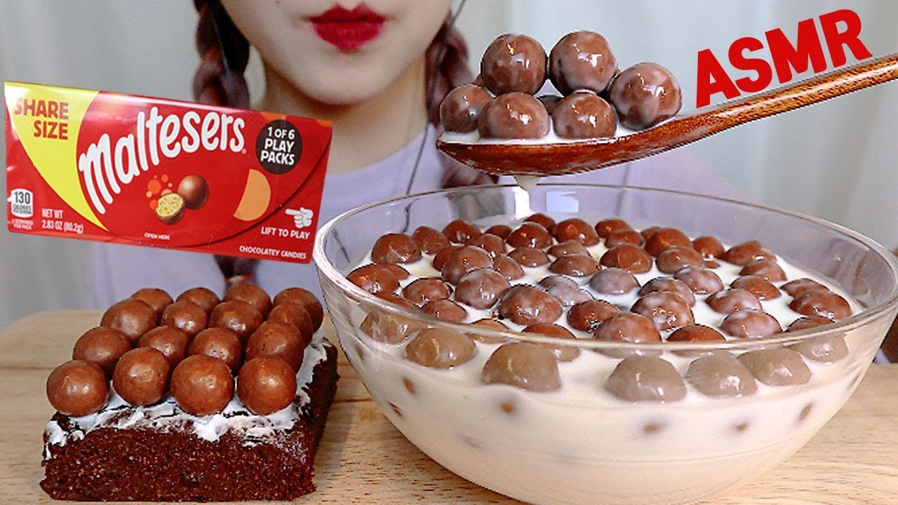 ASMR Maltesers Chocolate Balls & Milk MUKBANG モルティージャスチョコレート 몰티져스 초콜릿 먹방  EATING SOUNDS ช็อกโกแลต