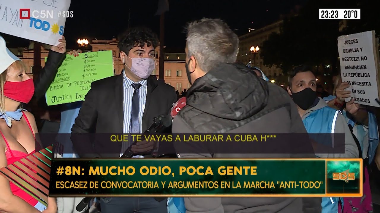 Mucho odio y poca gente en la manifestación del 8N: Informe de Lautaro Maislin