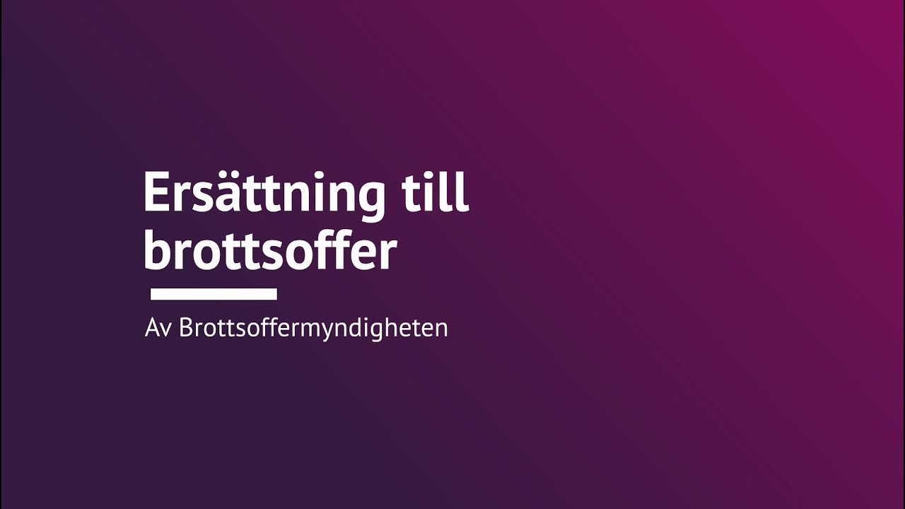 Ersättning till brottsoffer