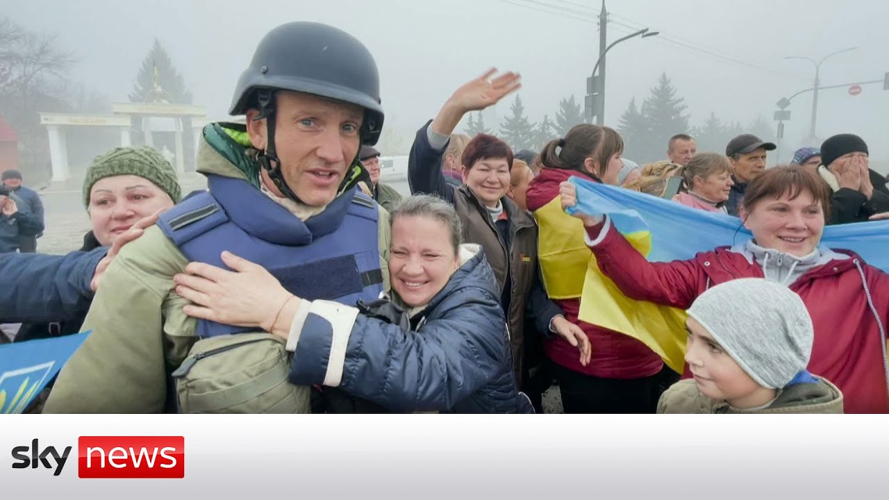 Scenes of jubilation on outskirts of Kherson