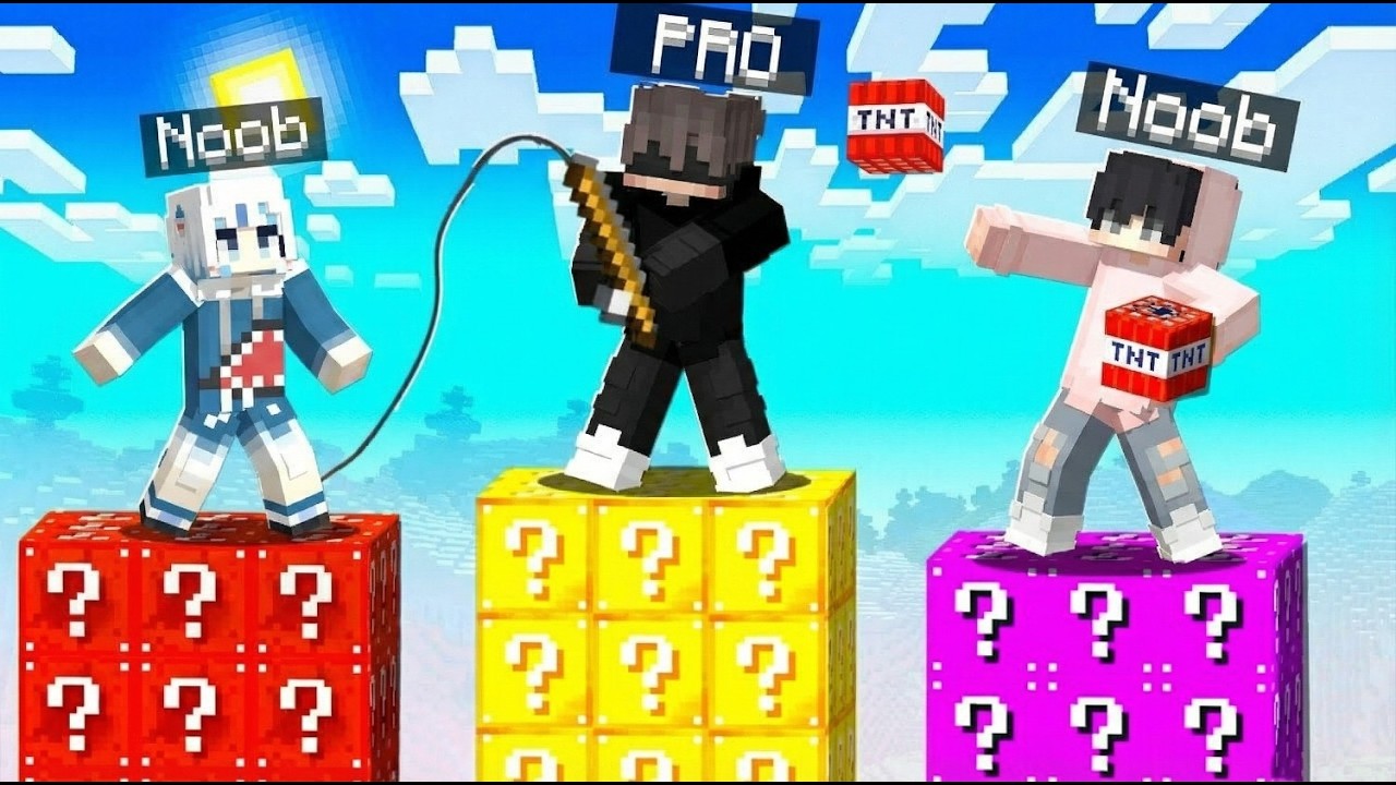 Lucky Block Tower Gone Wrong… YouTubers Were Shocked 😳 @itswaterfr @GamerHindi2 