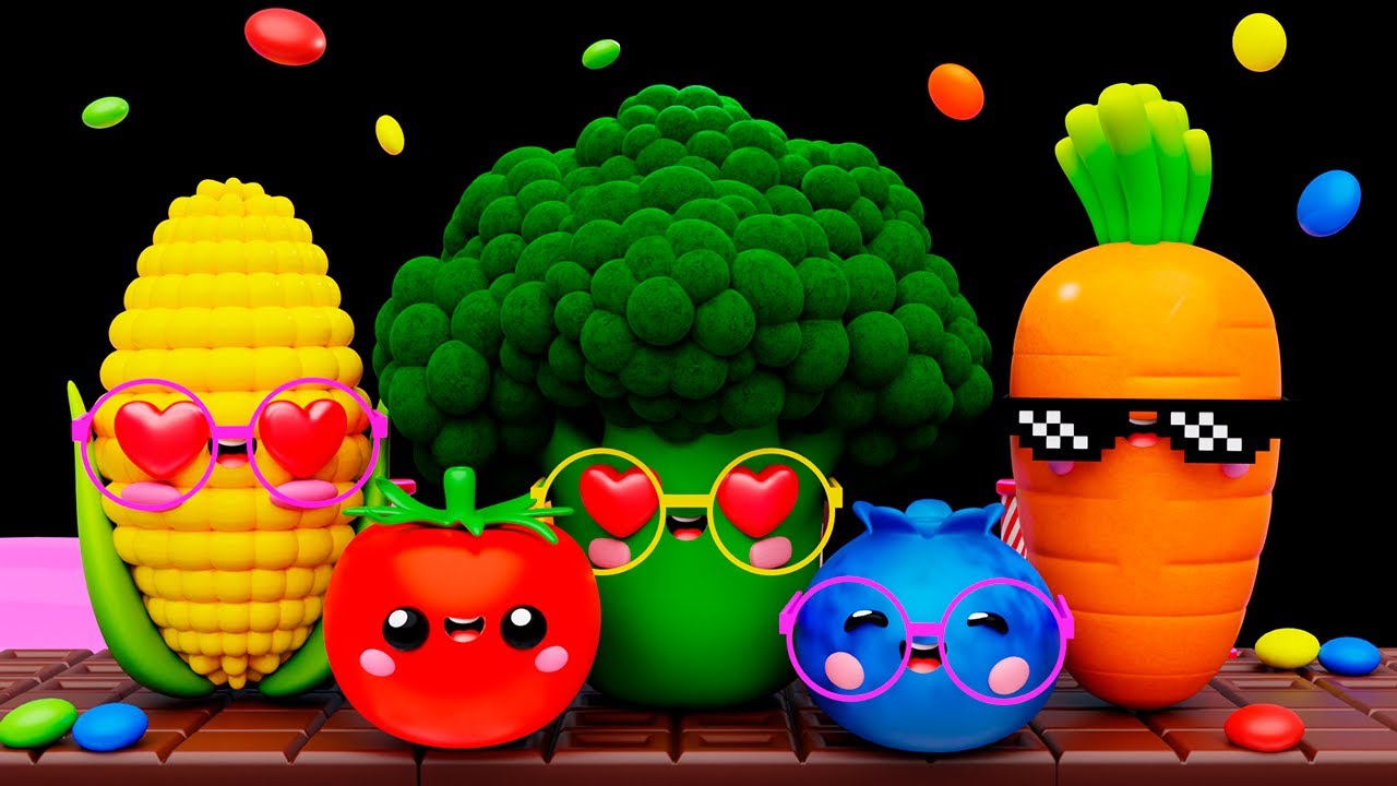 Frutas Bailando en la Fiesta de Chocolates 🍫 Video Sensorial de Baja Estimulación