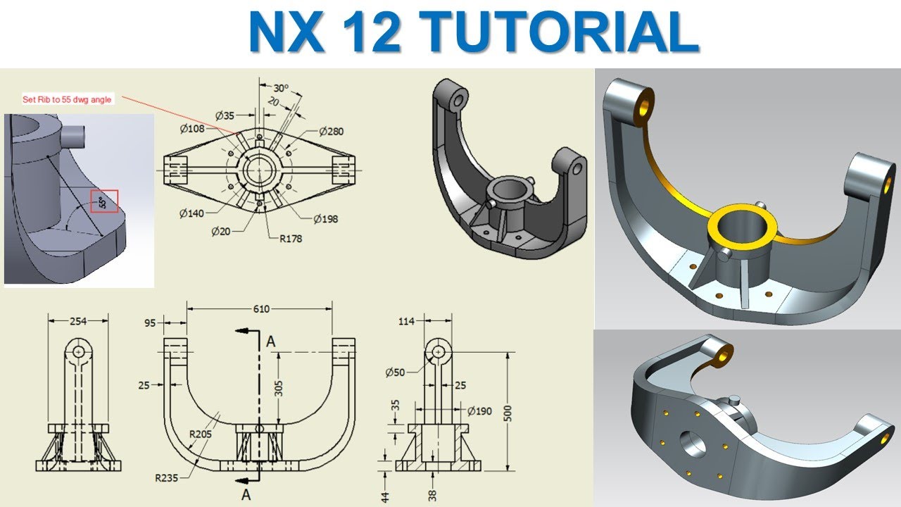 NX 12 Tutorial #55 | 3D Modeling Basic Beginners