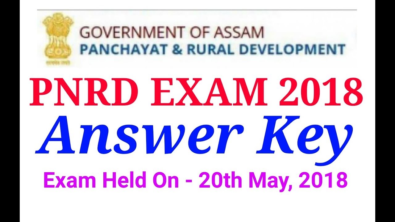 PNRD EXAM 2018 Answer Key, Assam Panchayat