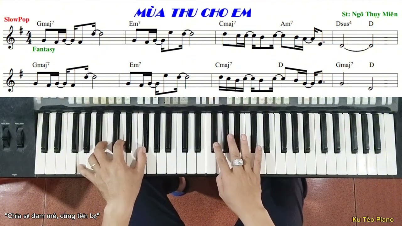 Hướng dẫn đệm hát | Bài: MÙA THU CHO EM - Ngô Thụy Miên | Ku Tèo Piano.