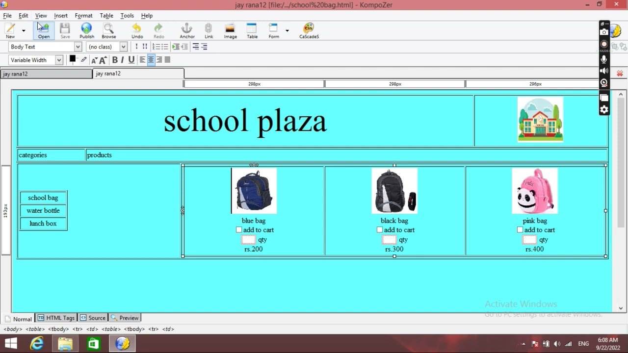 how to save file in kompozer and link part-5