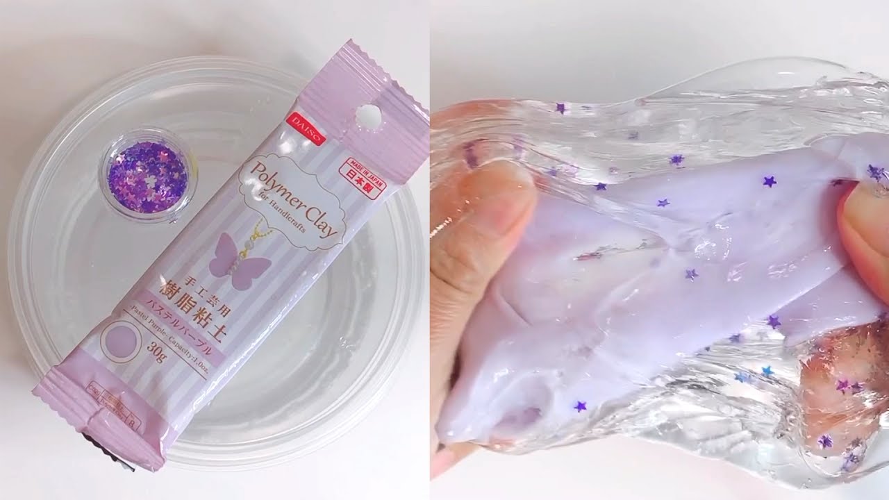 【ASMR】クリアスライムと樹脂粘土を混ぜる【音フェチ Slime 슬라임】