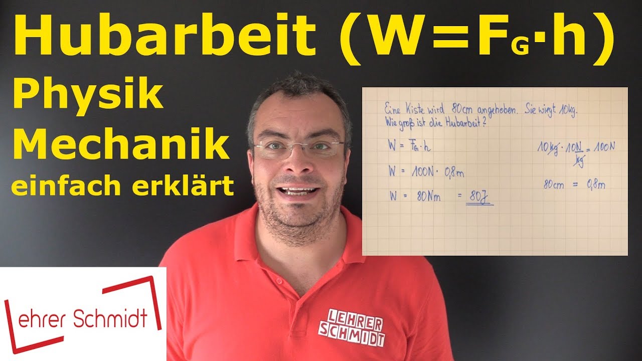 Hubarbeit (W=F*h)   Was ist das ? | Physik - Mechanik - einfach erklärt | Lehrerschmidt