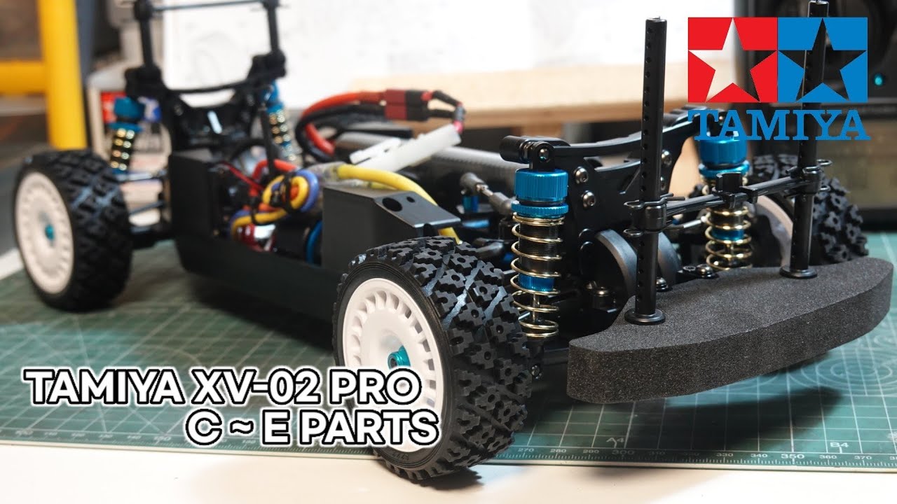 Сборный комплект Tamiya XV-02 PRO, часть 1, пакет деталей C~E, раллийный радиоуправляемый автомоб...