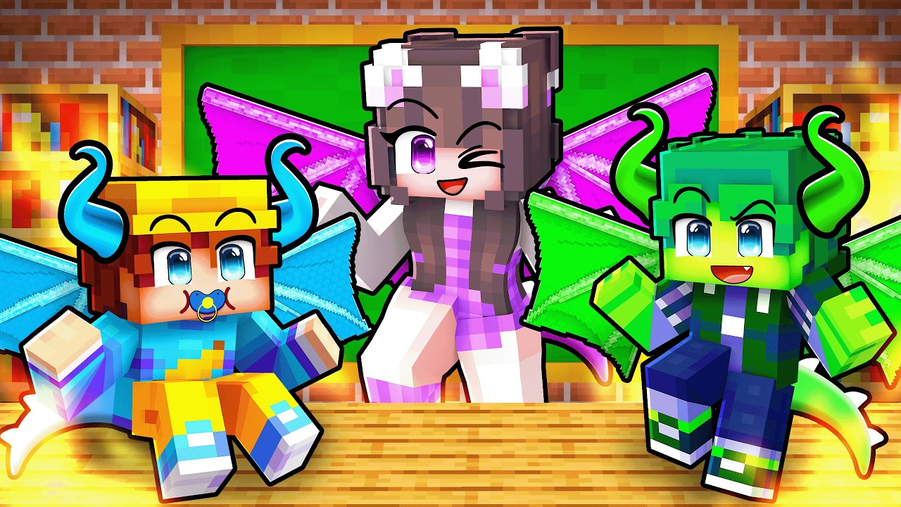 Baby OrKsui und Billy gehen zur DRACHEN SCHULE in Minecraft!