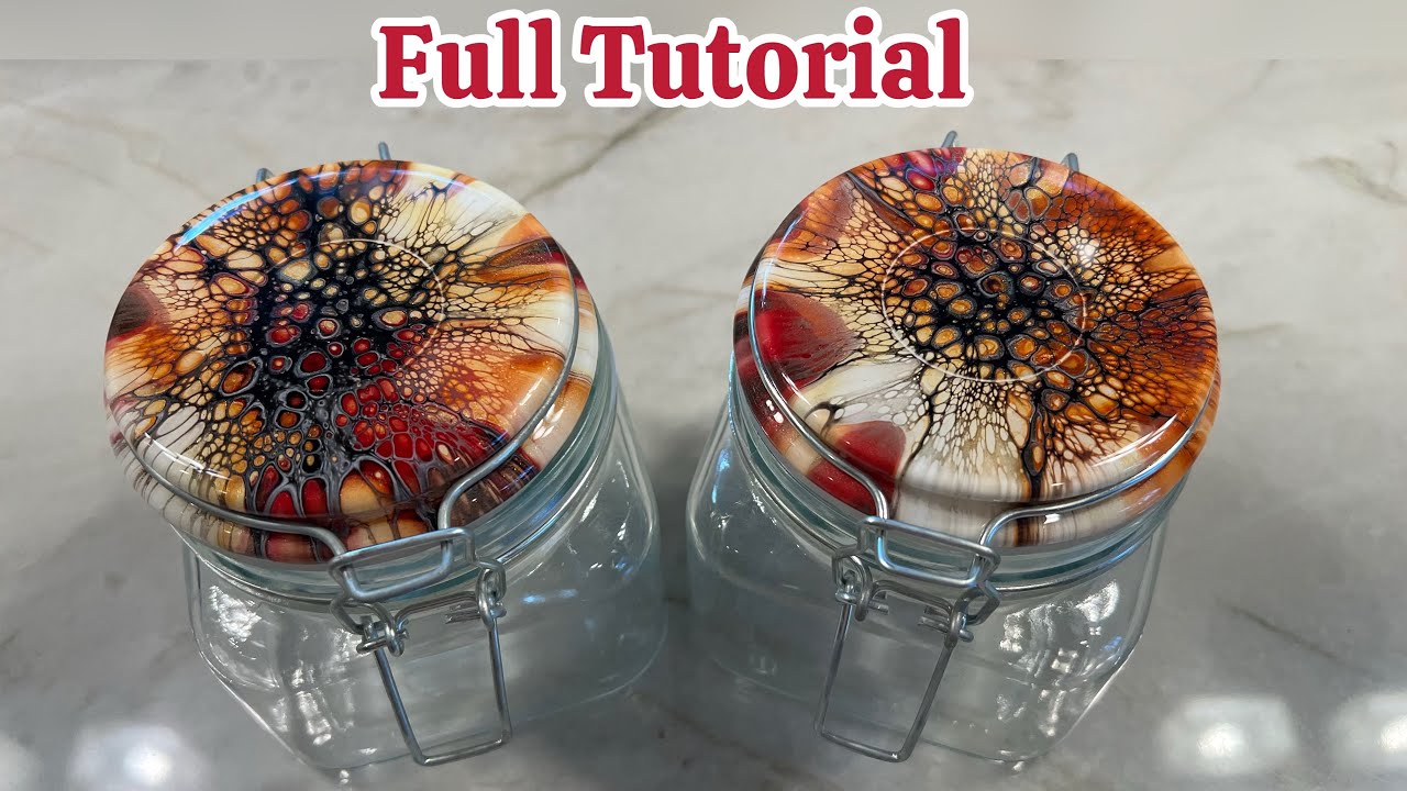 295. Full Jar Lids Acrylic Painting Tutorial w/Taping, Disassembly/Assembly Instructions 