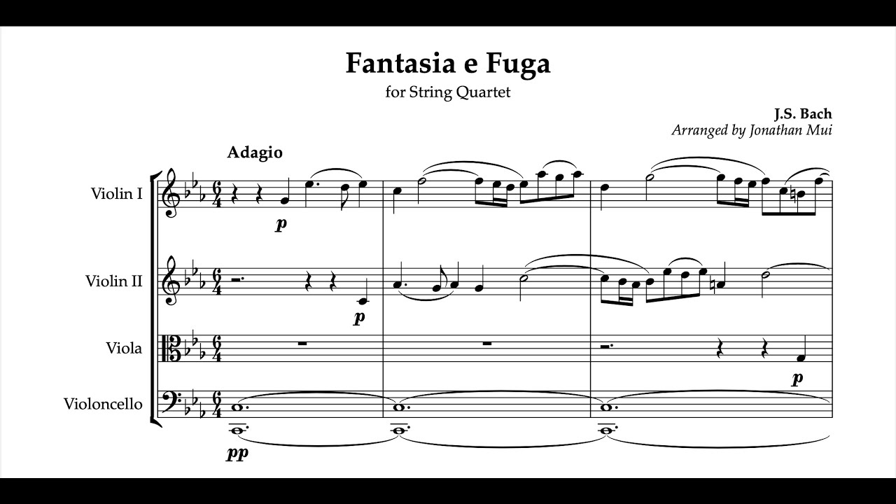 J.S. Bach: Fantasia e Fuga BWV 537 for string quartet