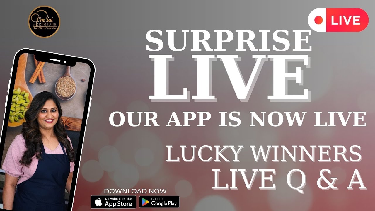 Surprise Live Session with Chef.Seema Gaware Patil! Our New App is Now Live By Om Sai Cooking Class