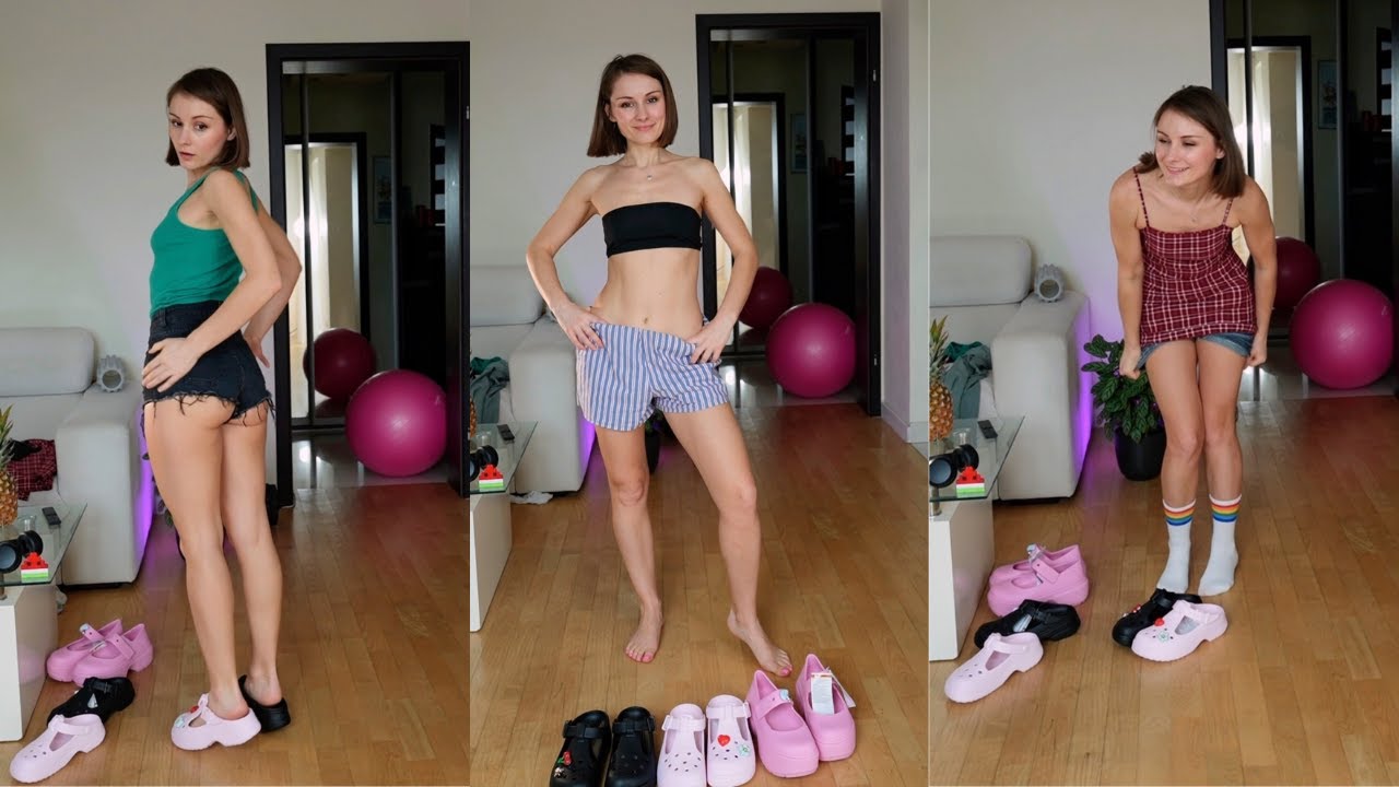 Trying on Crocs with Cute Outfits