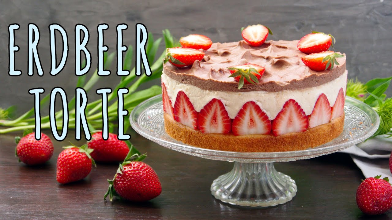 ERBEERTORTE BACKEN | Erdbeer Vanilletorte Rezept | Erdbeerkuchen mit Pudding selber machen