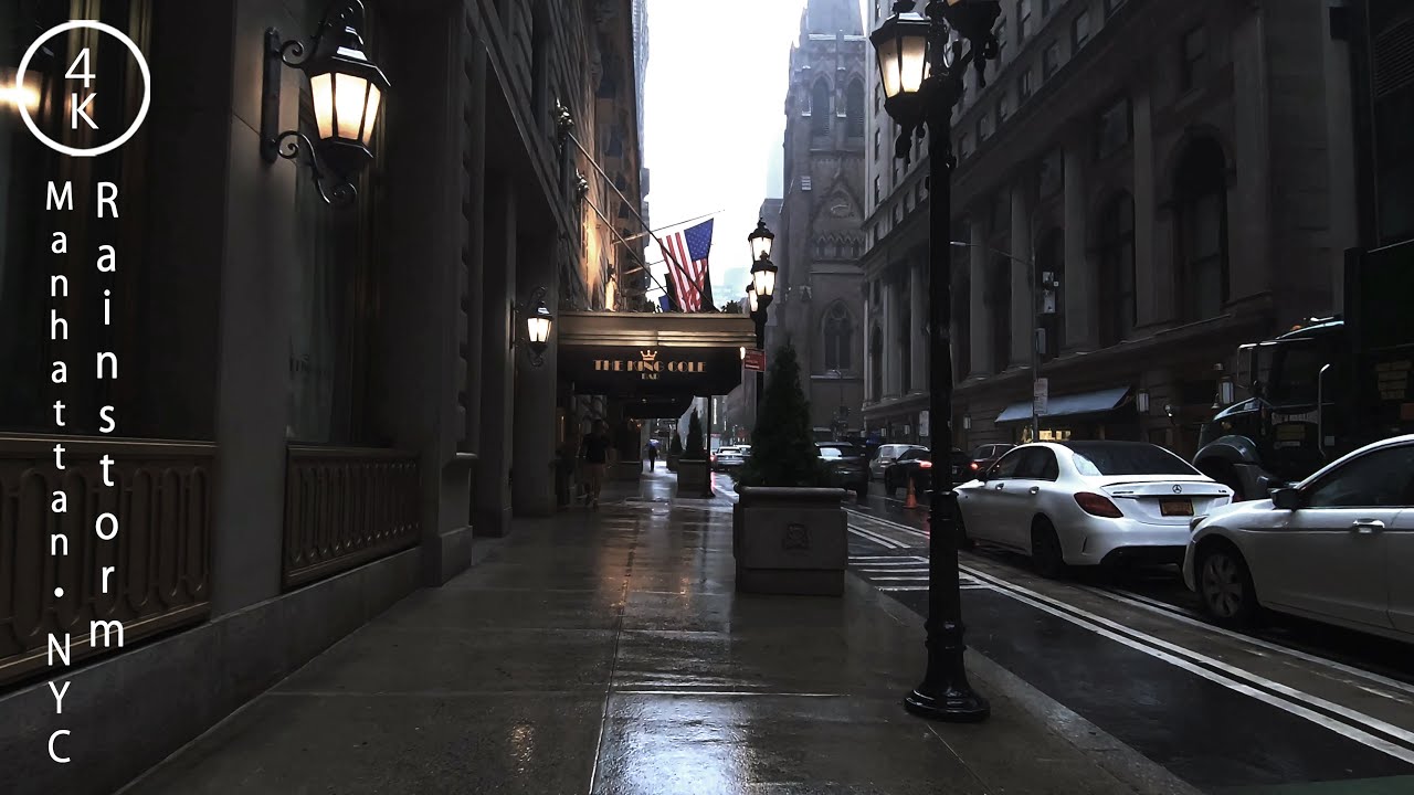 NYC Rainstorm in New York - Midtown Manhattan 4K