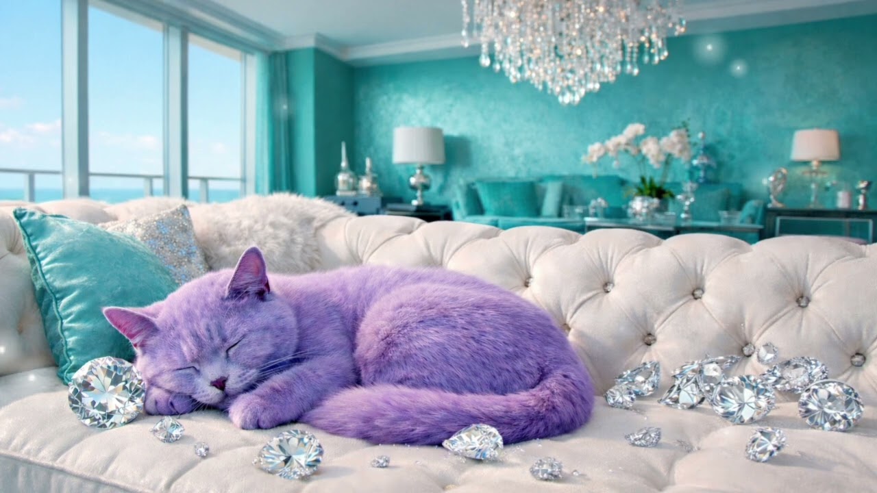 Relaxing 432 Hz: Purple Cat Purring for Ultimate Calm