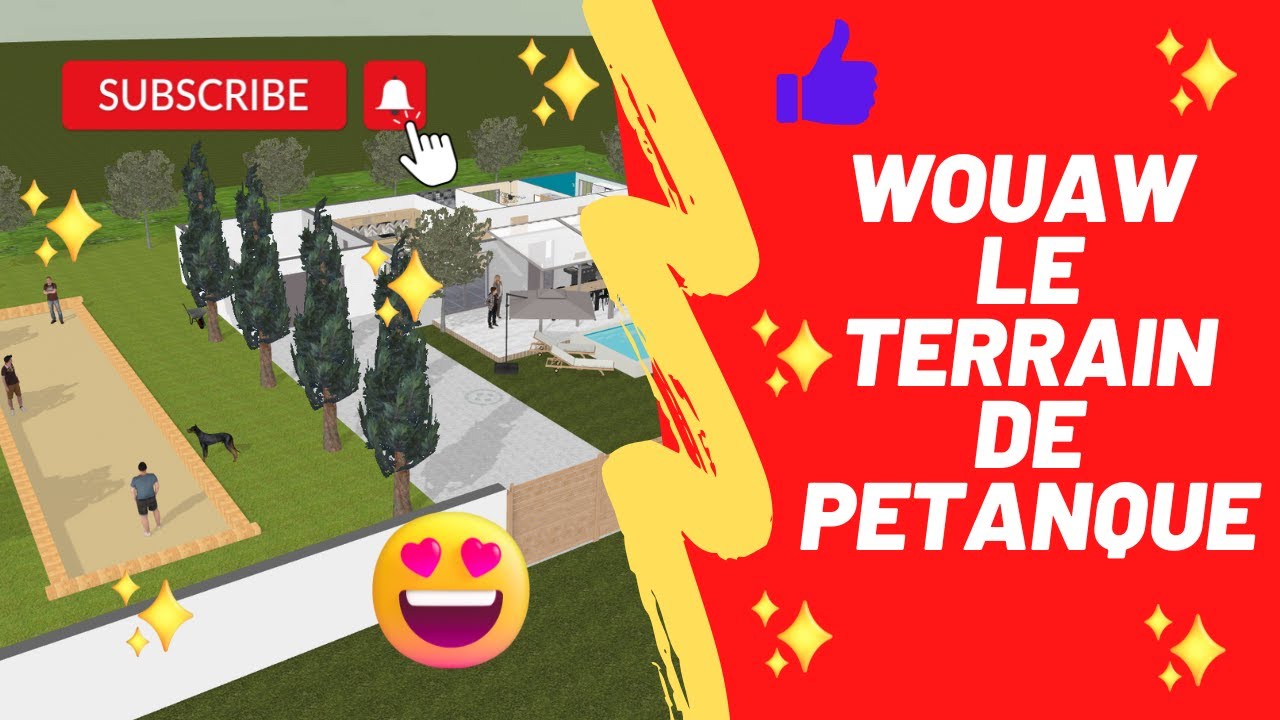 [KOZIKAZA] Tuto Créé un Terrain de Pétanque et Aménager son jardin piscine arbre haie  [KAZAPLAN]