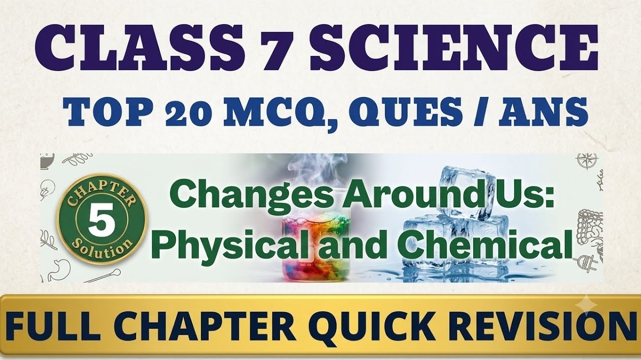Top 20 MCQ Class 7 Changes Around Us : Physical and Chemical Question Answers
