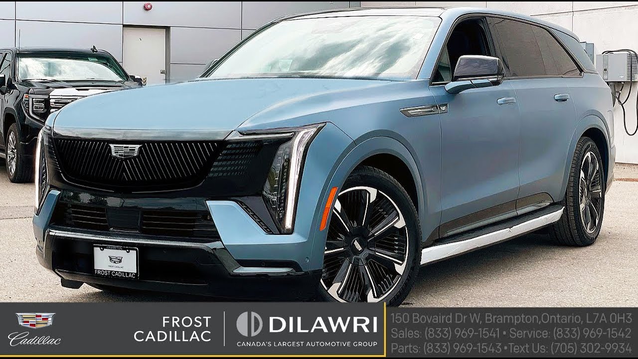 The 2025 Cadillac Escalade IQ EV finished in stunning rare Midnight Steel Frost now at FROSTCadillac