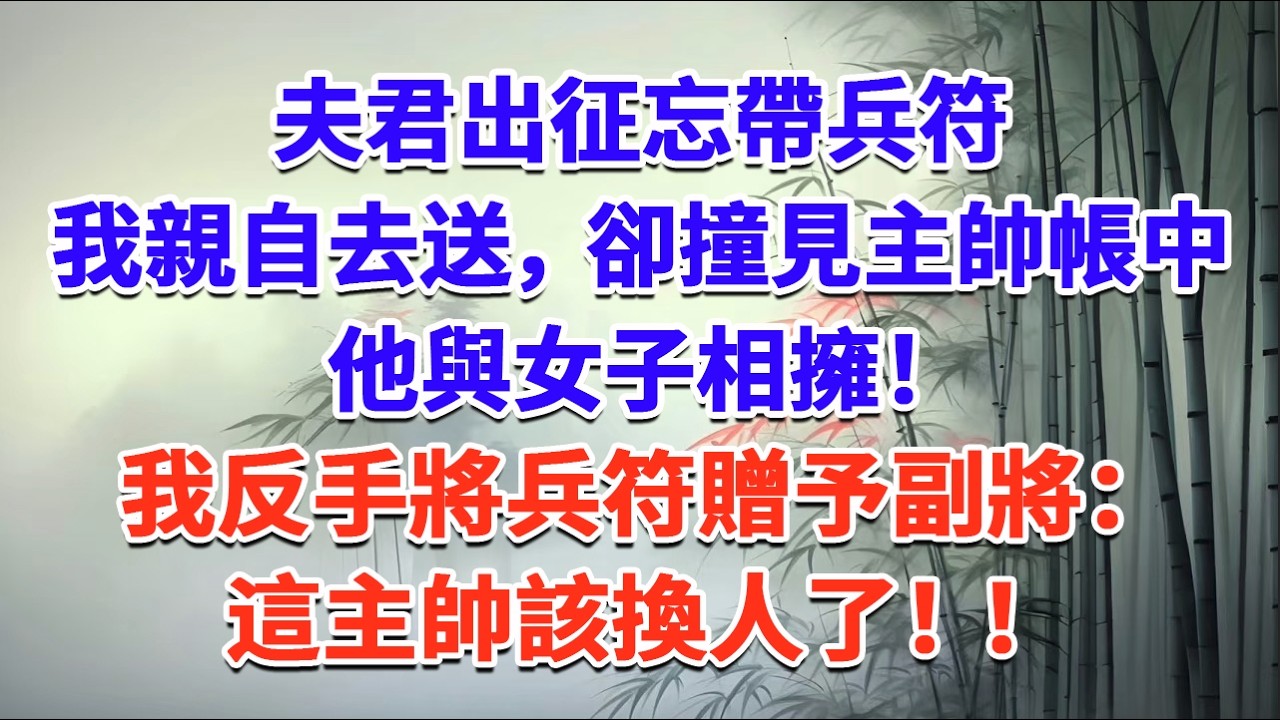 夫君出征忘帶兵符，我親自去送，卻撞見主帥帳中他與女子相擁！我反手將兵符贈予副將：這主帥該換人了！！#一口气看完 #完结爽文#宫墙往事#古言#大女主#甜宠#宫斗