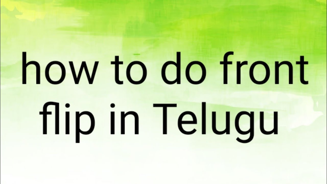 How to do front flip in Telugu